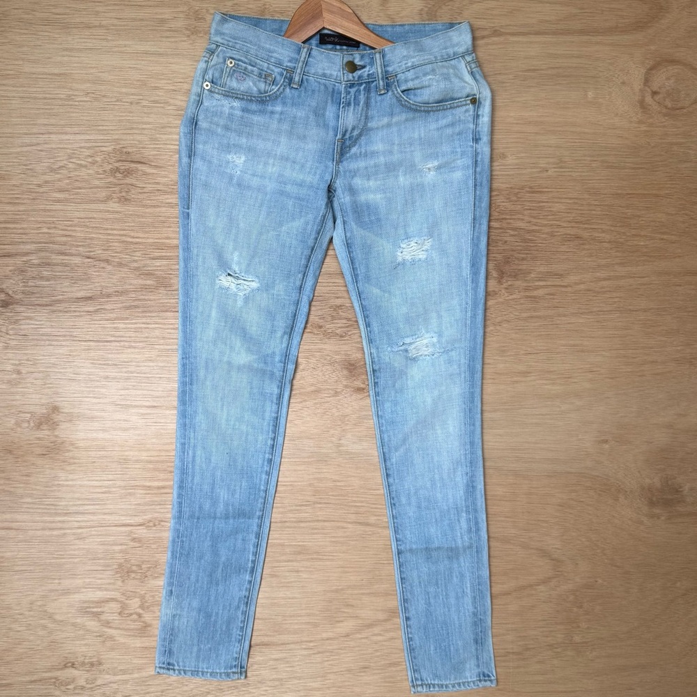 Work custon JEANS Light Blue Distressed Women SIZE 25